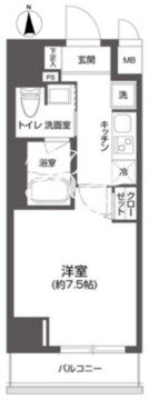 ルクレ上野 402 間取り図