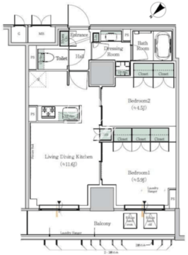 ワンルーフレジデンス西日暮里 1203 間取り図