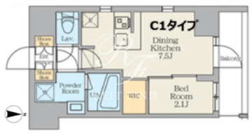 クレストコート東日暮里 206 間取り図