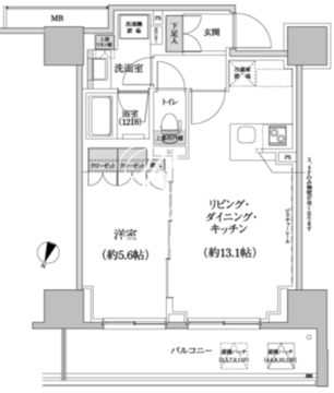 パークハビオ渋谷本町レジデンス 728 間取り図