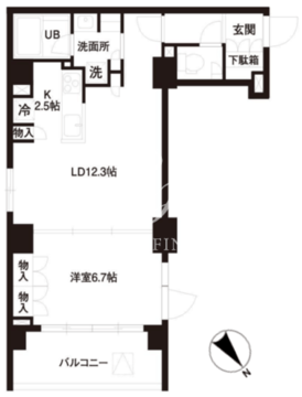 レジディア白金高輪 501 間取り図