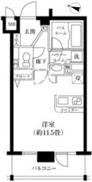 レジディア神田東 1102 間取り図