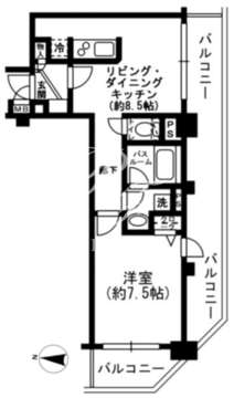 レジディア神田東 1303 間取り図