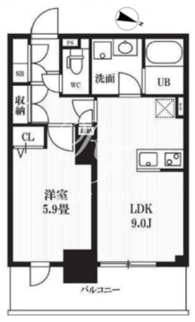 ピークス神田 1303 間取り図