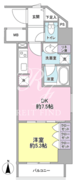 コンフォリア新宿御苑2 1005 間取り図