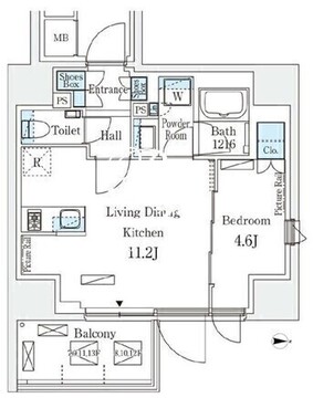 プライムガーデン恵比寿南 1301 間取り図