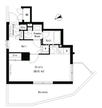パークアクシス御徒町 1103 間取り図