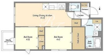 ウェルスクエア東高円寺 304 間取り図