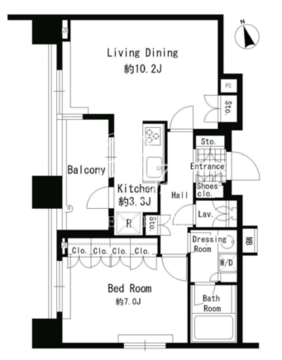 パークアクシス青山骨董通り 703 間取り図