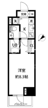 ルクレ日本橋馬喰町 405 間取り図