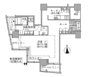 アクティ汐留 4309 間取り図