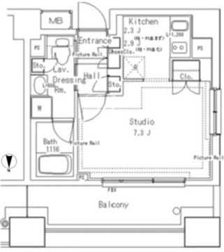 パークアクシス御茶ノ水ステージ 624 間取り図