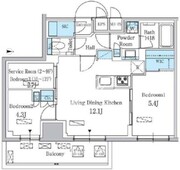 パークアクシス板橋本町ステーションゲート 801 間取り図