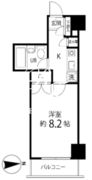 ハイリーフ芝大門 206 間取り図