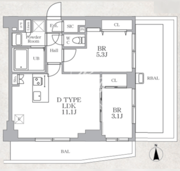 ルネサンスコート東新宿 802 間取り図