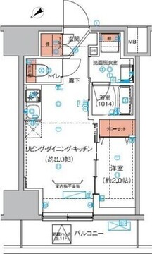 ハーモニーレジデンス巣鴨山手インサイド 1103 間取り図