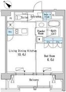 ベルファース目黒 1107 間取り図 ?>