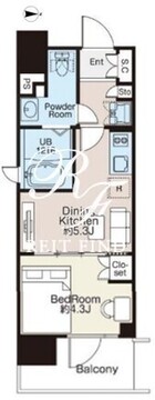 ライオンズフォーシア蔵前オアシス 1003 間取り図