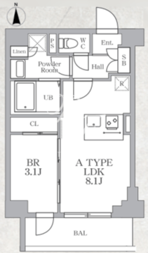 ルネサンスコート東新宿 401 間取り図