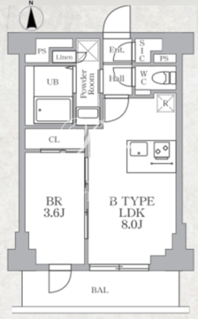 ルネサンスコート東新宿 702 間取り図