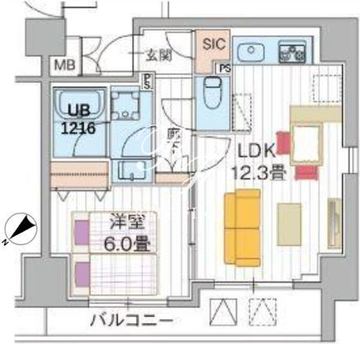 アルファプライム日本橋イースト 701 間取り図