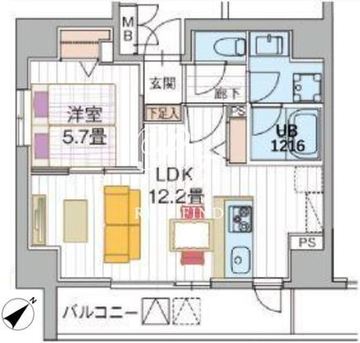 アルファプライム日本橋イースト 604 間取り図