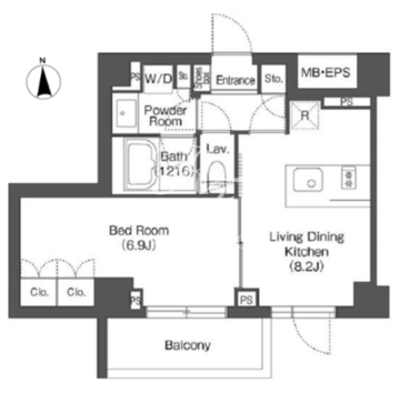 コントラル中目黒 219 間取り図