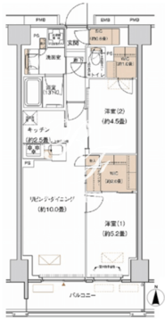 プライムネクサス大森北 703 間取り図