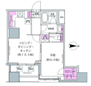 プレジリア東日本橋 1106 間取り図