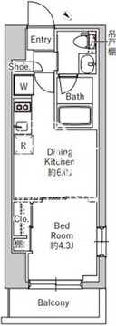 グランパセオ銀座築地 1201 間取り図