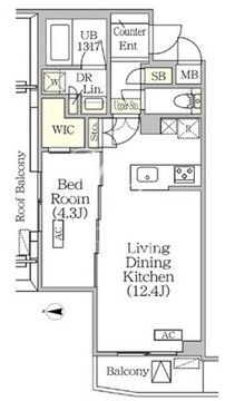 アジールコート方南町テラス 403 間取り図