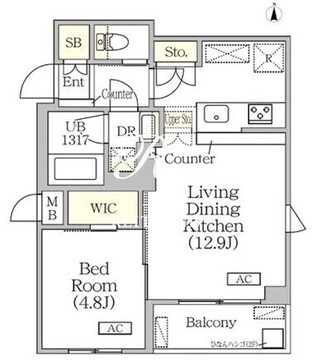 アジールコート方南町テラス 408 間取り図