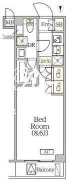 アジールコート方南町テラス 302 間取り図