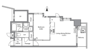 レジディア入谷 901 間取り図