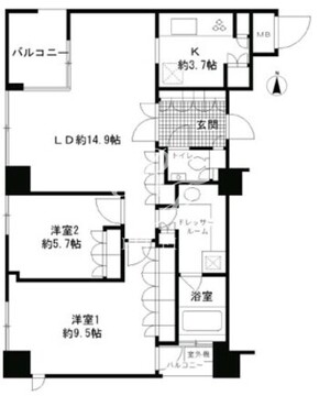 ガーネットコート四谷 706 間取り図