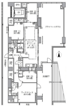 東雲キャナルコートCODAN 17-307 間取り図