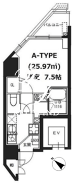 エスレジデンス蔵前 601 間取り図