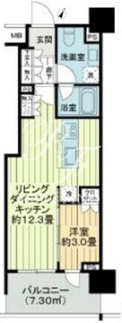 リビオ目黒ザ・プレイス 1403 間取り図