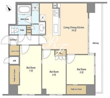 ライトテラス蔵前 1101 間取り図