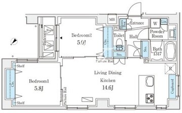 スタンズ高井戸 102 間取り図