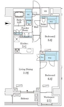 フロンティアレジデンス錦糸公園 201 間取り図