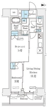 フロンティアレジデンス錦糸公園 203 間取り図