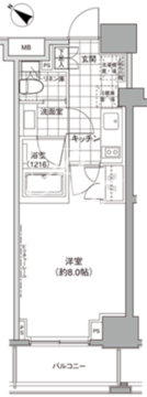 パークハビオ人形町 504 間取り図