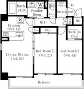 グランスカイ大岡山 401 間取り図