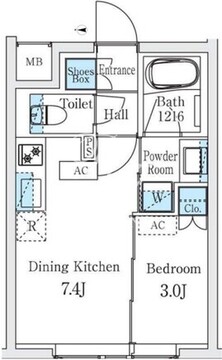 スタンズ柿の木坂 302 間取り図