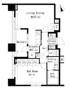 パークアクシス青山骨董通り 603 間取り図
