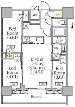 プライムガーデン銀座八丁堀 1205 間取り図
