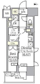 プライムガーデン銀座八丁堀 802 間取り図