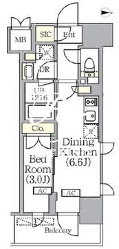 プライムガーデン銀座八丁堀 902 間取り図