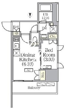 プライムガーデン銀座八丁堀 601 間取り図